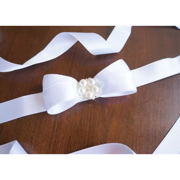 White satin accessory