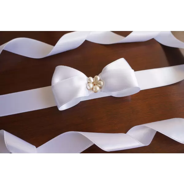 Satin Bow Accessory with Pearl Center