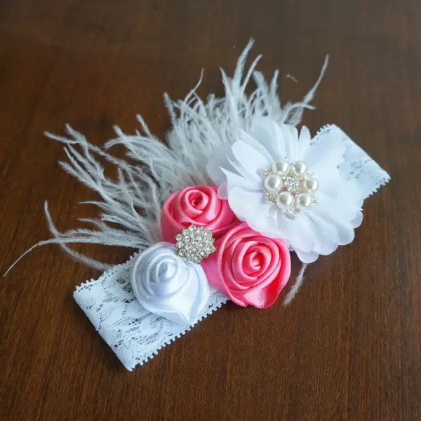 Flower Headband with feathers