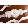 Flower sash with pearls