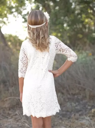 Ivory Flower Lace Girl Dress 