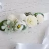 Flower Sash in white and green