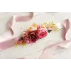 Flower sash in red and pink nuance
