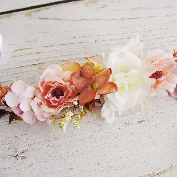 Flower Sash in white and pink 