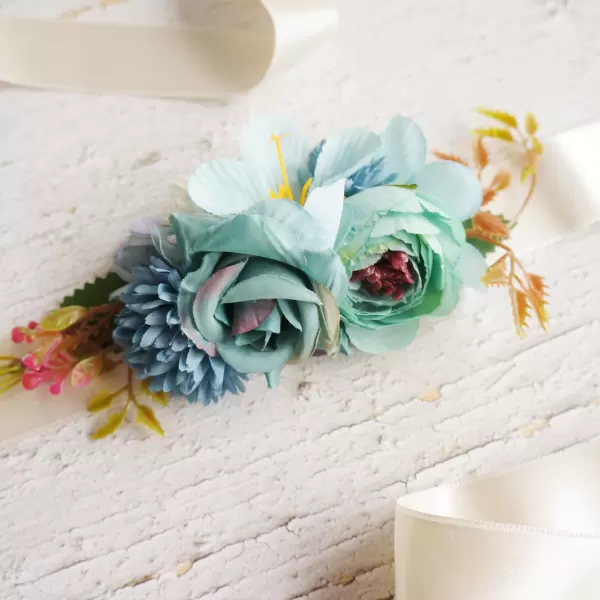 Blue floral belt