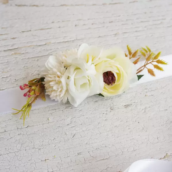 Ivory Flower Sash
