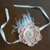 Bracelet with Satin Flower and Pearl center