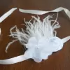 Bracelet with White Satin and Chiffon Flowers