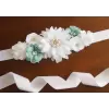 White flower sash with coloured accents