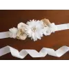 White flower sash with coloured accents