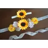Sunflower sash with chiffon and burlap flowers