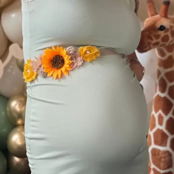 Sunflower sash with chiffon and burlap flowers
