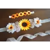 Sunflower sash with chiffon and burlap flowers