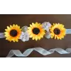 Sunflower sash with burlap ribbon