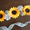 Sunflower sash with burlap ribbon