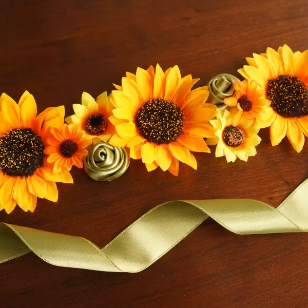 Sunflower sash with green accents