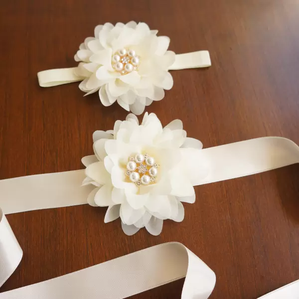 Ivory Flower Sash