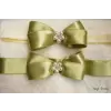 Handmade Satin Bow Sash with Pearl center