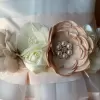 Champagne and Ivory Flower Sash