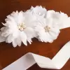 White Flower Sash with pearl and crystal center 