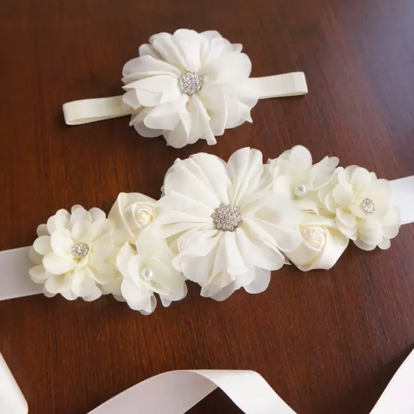 Ivory Flower Sash
