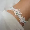 Wedding Lace Garter with Blue Pearls