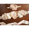 Champagne and Ivory Flower Sash